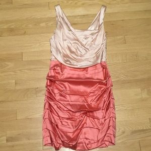 Silky salmon and blush dress